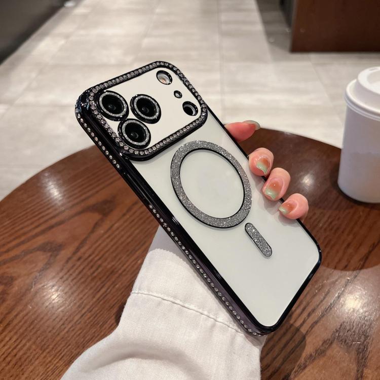 For iPhone 17 Pro Max Diamond Plated MagSafe TPU Phone Case(Black) - iPhone 17 Pro Max Cases by buy2fix | Online Shopping UK | buy2fix