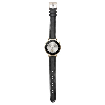 For Huawei Watch GT4 41mm 18mm Thread Pin Buckle Leather Watch Band(Black) by buy2fix