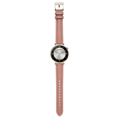 For Huawei Watch GT4 41mm 18mm Thread Pin Buckle Leather Watch Band(Pink) by buy2fix