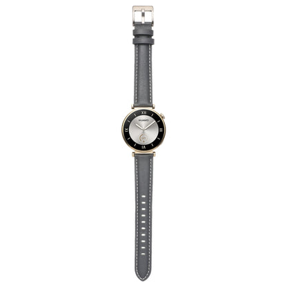 For Huawei Watch GT4 41mm 18mm Thread Pin Buckle Leather Watch Band(Grey) by buy2fix