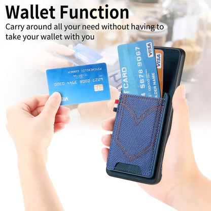 For Samsung Galaxy S25 5G Denim Texture Leather Skin Phone Case with Card Slot(Blue) by buy2fix