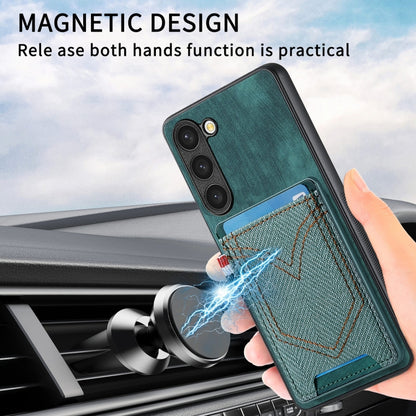 For Samsung Galaxy S25 Ultra 5G Denim Texture Leather Skin Phone Case with Card Slot(Green) by buy2fix