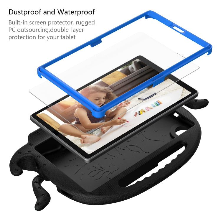 For Samsung Galaxy Tab A9 8.7 X110/X115 Octopus Style EVA Hybrid PC Shockproof Tablet Case with Strap(Black) - Galaxy Tab A9 by buy2fix | Online Shopping UK | buy2fix