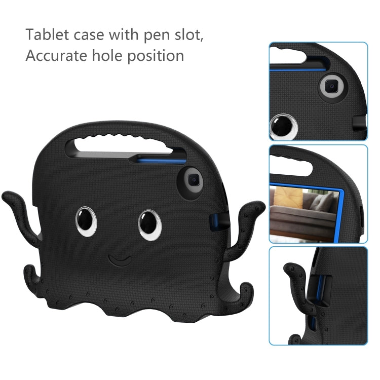 For Samsung Galaxy Tab A9 8.7 X110/X115 Octopus Style EVA Hybrid PC Shockproof Tablet Case with Strap(Black) - Galaxy Tab A9 by buy2fix | Online Shopping UK | buy2fix