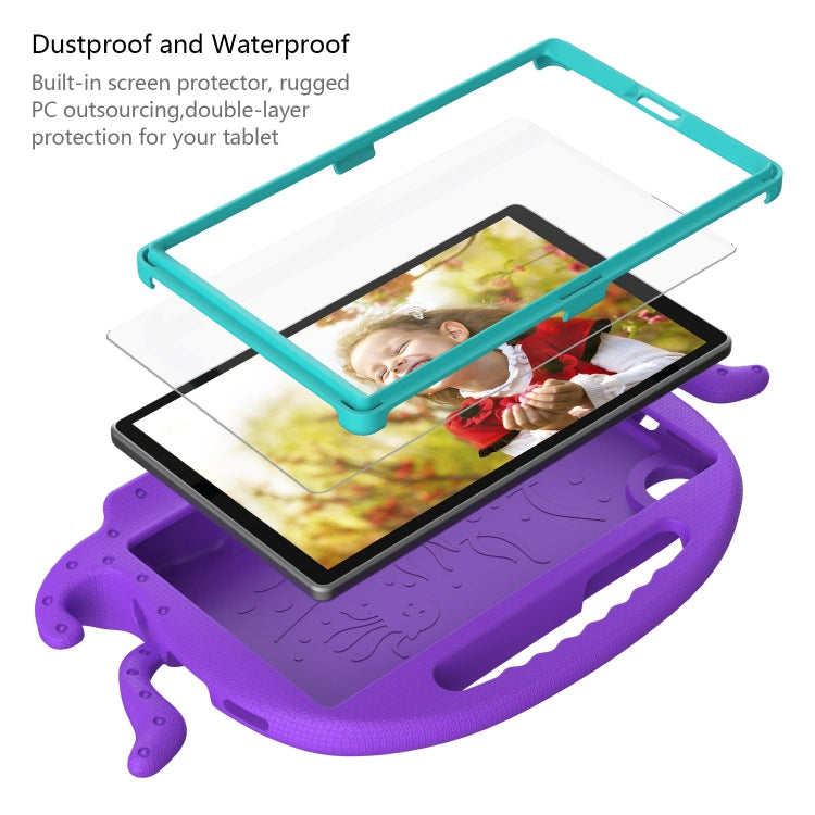 For Samsung Galaxy Tab A9 8.7 X110/X115 Octopus Style EVA Hybrid PC Shockproof Tablet Case with Strap(Purple) - Galaxy Tab A9 by buy2fix | Online Shopping UK | buy2fix