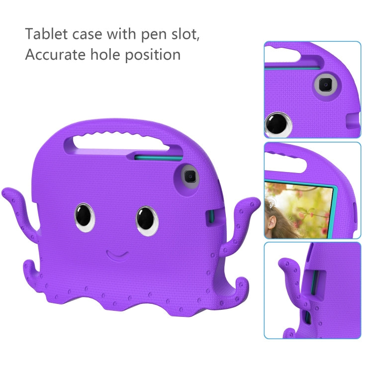 For Samsung Galaxy Tab A9 8.7 X110/X115 Octopus Style EVA Hybrid PC Shockproof Tablet Case with Strap(Purple) - Galaxy Tab A9 by buy2fix | Online Shopping UK | buy2fix