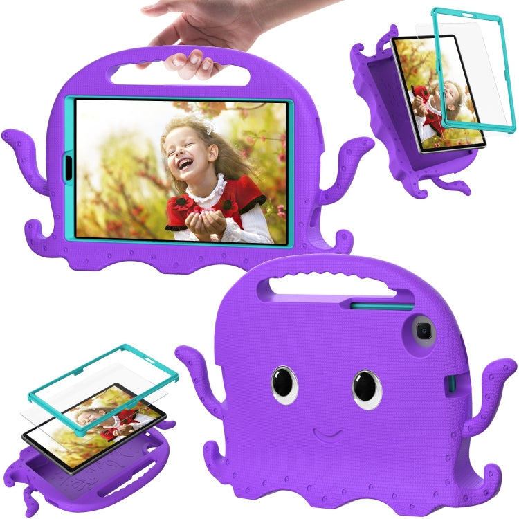 For Samsung Galaxy Tab A9 8.7 X110/X115 Octopus Style EVA Hybrid PC Shockproof Tablet Case with Strap(Purple) - Galaxy Tab A9 by buy2fix | Online Shopping UK | buy2fix