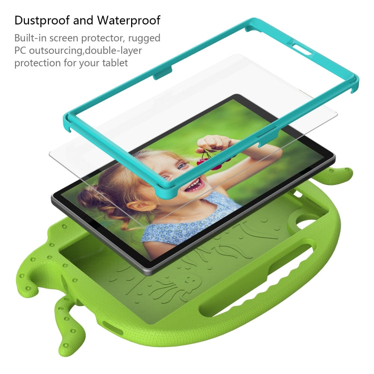 For Samsung Galaxy Tab A9 8.7 X110/X115 Octopus Style EVA Hybrid PC Shockproof Tablet Case with Strap(Grass Green) - Galaxy Tab A9 by buy2fix | Online Shopping UK | buy2fix