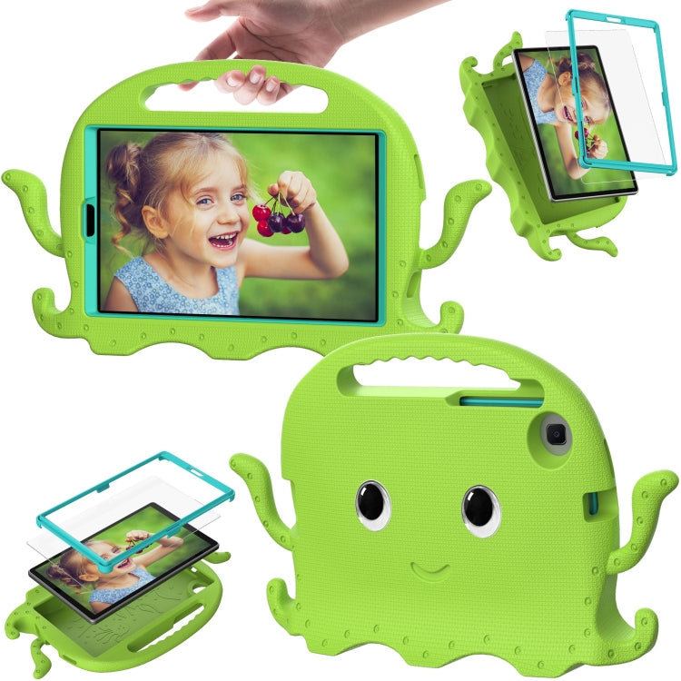 For Samsung Galaxy Tab A9 8.7 X110/X115 Octopus Style EVA Hybrid PC Shockproof Tablet Case with Strap(Grass Green) - Galaxy Tab A9 by buy2fix | Online Shopping UK | buy2fix