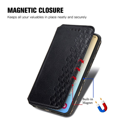 For Samsung Galaxy S25 5G Cubic Grid Pressed Magnetic Leather Phone Case(Black) by buy2fix