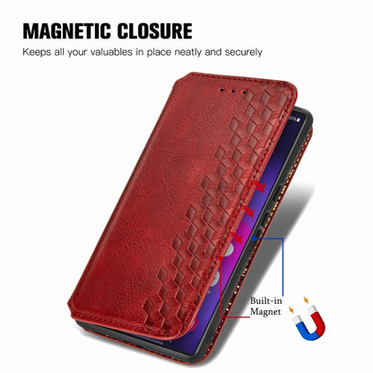 For Samsung Galaxy S25 Ultra 5G Cubic Grid Pressed Magnetic Leather Phone Case(Red) by buy2fix