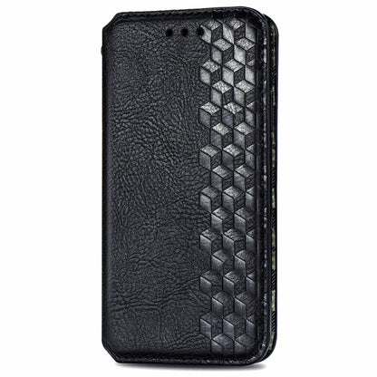 For Samsung Galaxy M14 4G Cubic Grid Pressed Magnetic Leather Phone Case(Black) by buy2fix