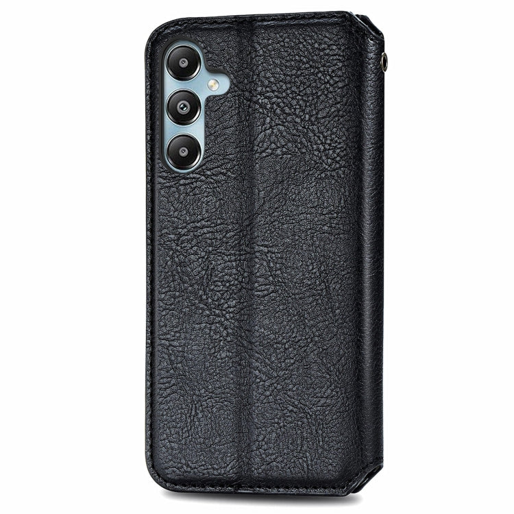 For Samsung Galaxy M14 4G Cubic Grid Pressed Magnetic Leather Phone Case(Black) by buy2fix