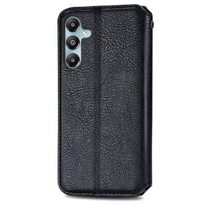 For Samsung Galaxy M14 4G Cubic Grid Pressed Magnetic Leather Phone Case(Black) by buy2fix