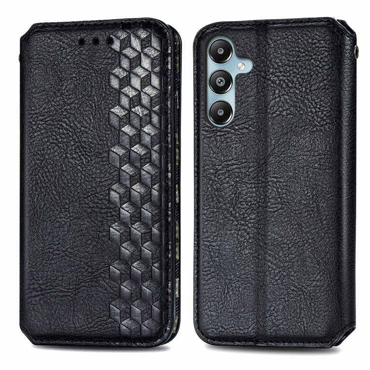 For Samsung Galaxy M14 4G Cubic Grid Pressed Magnetic Leather Phone Case(Black) by buy2fix