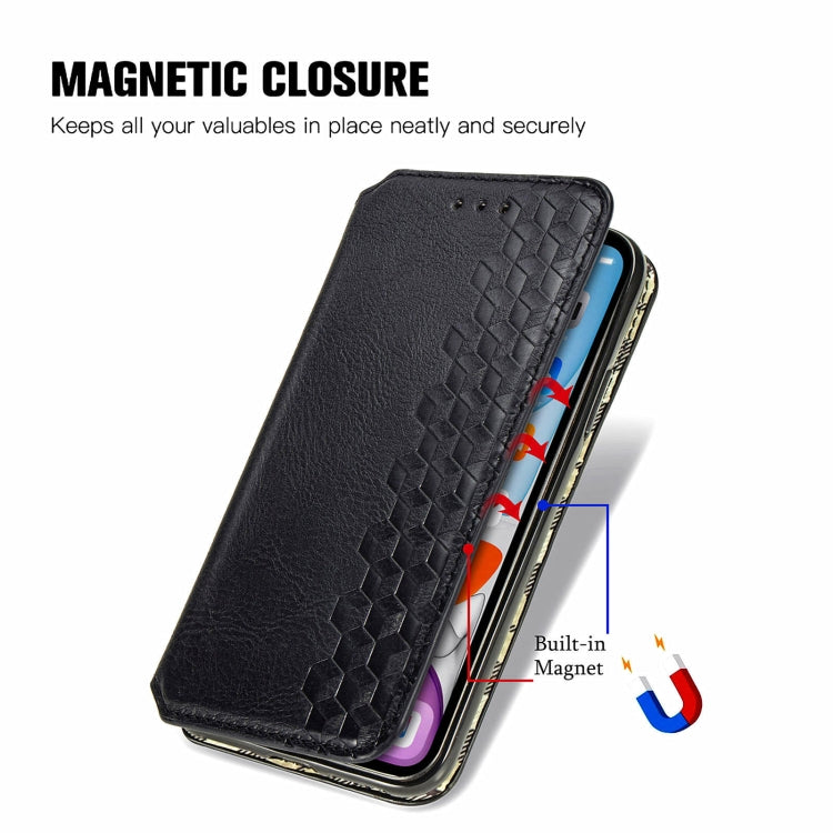 For Samsung Galaxy M14 4G Cubic Grid Pressed Magnetic Leather Phone Case(Black) by buy2fix