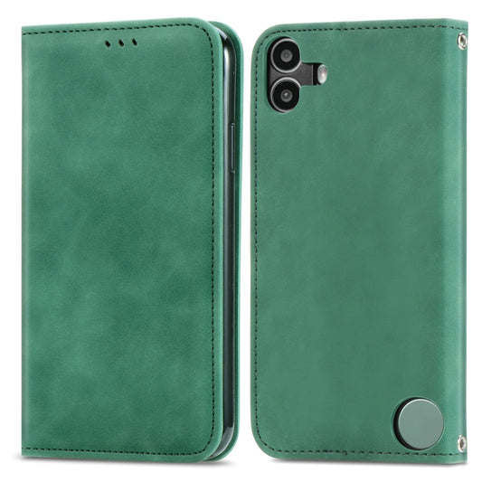 For  Nothing CMF Phone 1 Retro Skin Feel Magnetic Flip Leather Phone Case(Green) - Nothing Cases by buy2fix | Online Shopping UK | buy2fix