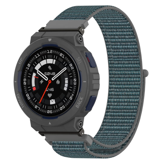 For Amazfit Active Edge A2212 Nylon Loop Hook and Loop Fastener Watch Band(Fengyun Grey)