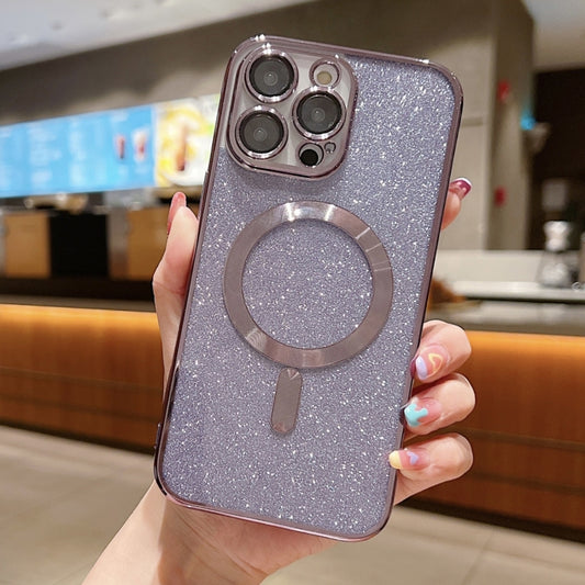 For iPhone 15 Pro Glitter Electroplating MagSafe TPU Phone Case(Purple) - iPhone 15 Pro Cases by buy2fix | Online Shopping UK | buy2fix
