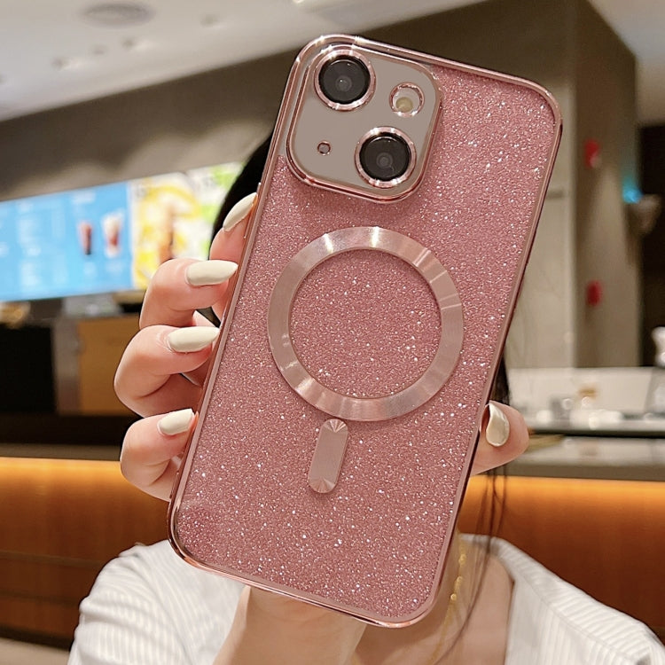 For iPhone 15 Glitter Electroplating MagSafe TPU Phone Case(Rose  Gold) - iPhone 15 Cases by buy2fix | Online Shopping UK | buy2fix