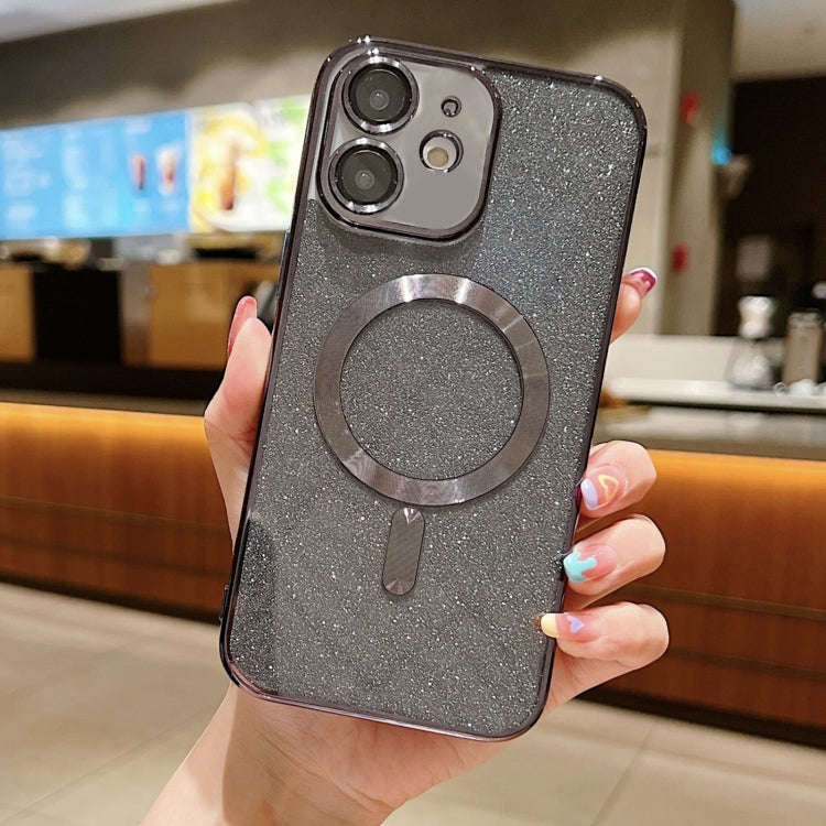 For iPhone 11 Glitter Electroplating MagSafe TPU Phone Case(Black) by buy2fix