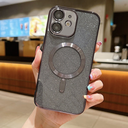 For iPhone 11 Glitter Electroplating MagSafe TPU Phone Case(Black) by buy2fix