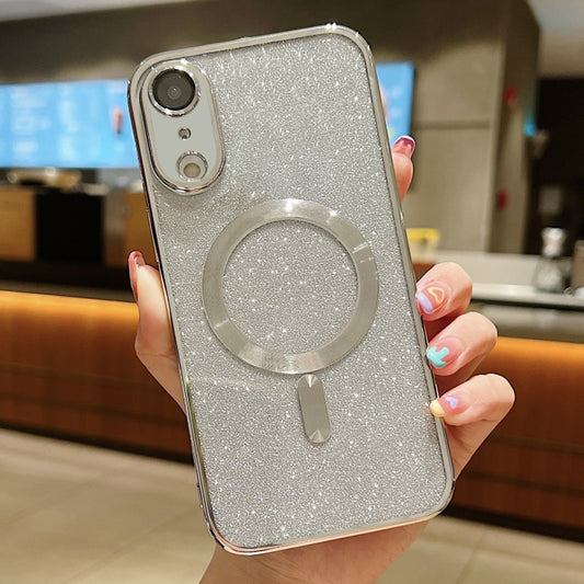 For iPhone XR Glitter Electroplating MagSafe TPU Phone Case(Silver) by buy2fix