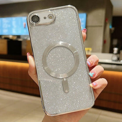 For iPhone SE 2022 / 7 / 8 Glitter Electroplating MagSafe TPU Phone Case(Silver) - iPhone SE 2022 / 2020 / 8 / 7 Cases by buy2fix | Online Shopping UK | buy2fix
