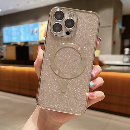 For iPhone 16 Pro Glitter Electroplating MagSafe TPU Phone Case(Gold) by buy2fix