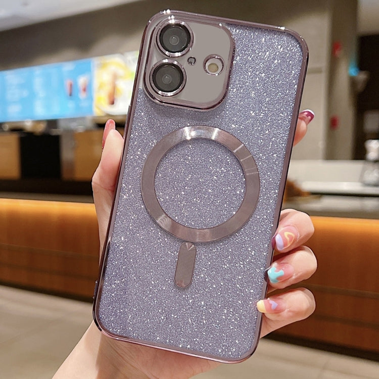 For iPhone 16 Plus Glitter Electroplating MagSafe TPU Phone Case(Purple) by buy2fix