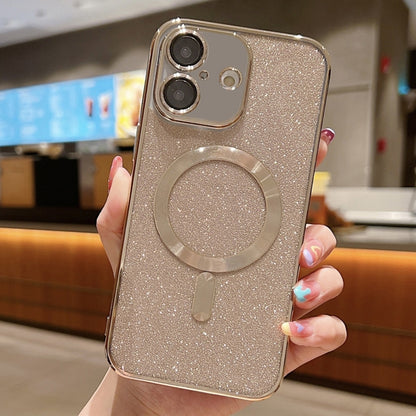 For iPhone 16 Plus Glitter Electroplating MagSafe TPU Phone Case(Gold) by buy2fix