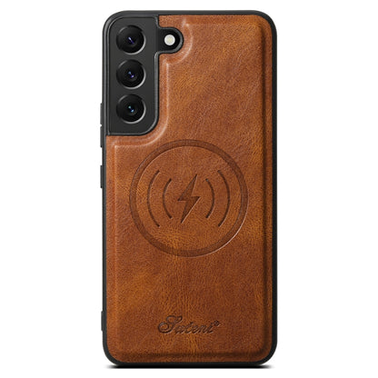 For Samsung Galaxy S22+ 5G Suteni H15  Oil Eax Leather Detachable Wallet Back Phone Case(Brown) - Galaxy S22 5G Cases by Suteni | Online Shopping UK | buy2fix