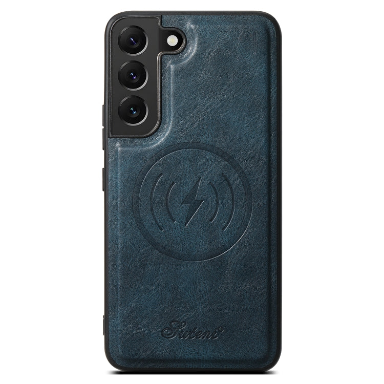 For Samsung Galaxy S22+ 5G Suteni H15  Oil Eax Leather Detachable Wallet Back Phone Case(Blue) - Galaxy S22 5G Cases by Suteni | Online Shopping UK | buy2fix