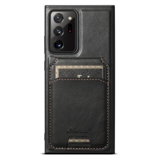 For Samsung Galaxy Note20 Ultra 5G Suteni H15  Oil Eax Leather Detachable Wallet Back Phone Case(Black) - Galaxy Note20 Ultra Cases by Suteni | Online Shopping UK | buy2fix