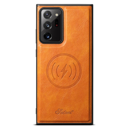 For Samsung Galaxy Note20 Ultra 5G Suteni H15  Oil Eax Leather Detachable Wallet Back Phone Case(Khaki) - Galaxy Note20 Ultra Cases by Suteni | Online Shopping UK | buy2fix