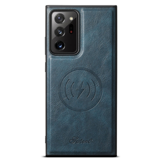 For Samsung Galaxy Note20 Ultra 5G Suteni H15  Oil Eax Leather Detachable Wallet Back Phone Case(Blue) - Galaxy Note20 Ultra Cases by Suteni | Online Shopping UK | buy2fix