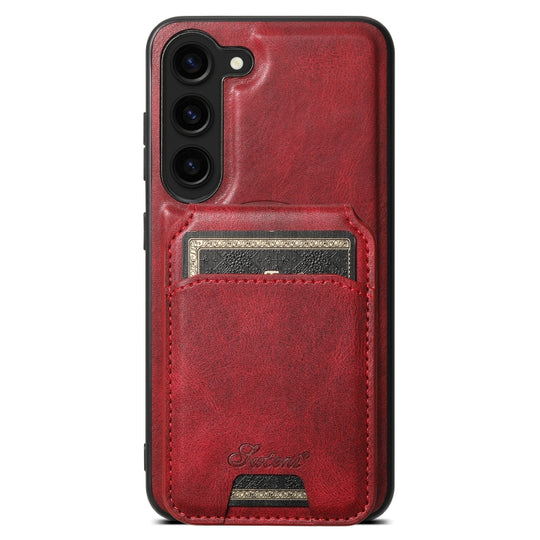 For Samsung Galaxy S24+ 5G Suteni H15  Oil Eax Leather Detachable Wallet Back Phone Case(Red)