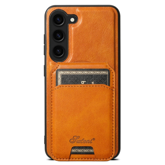 For Samsung Galaxy S24+ 5G Suteni H15  Oil Eax Leather Detachable Wallet Back Phone Case(Khaki)