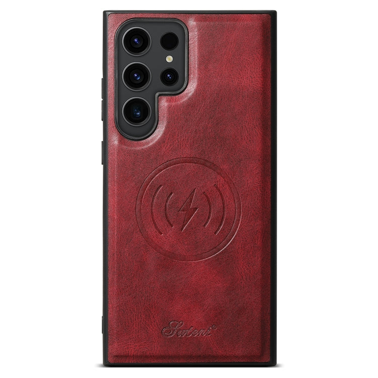 For Samsung Galaxy S24 Ultra 5G Suteni H15  Oil Eax Leather Detachable Wallet Back Phone Case(Red) - Galaxy S24 Ultra 5G Cases by Suteni | Online Shopping UK | buy2fix