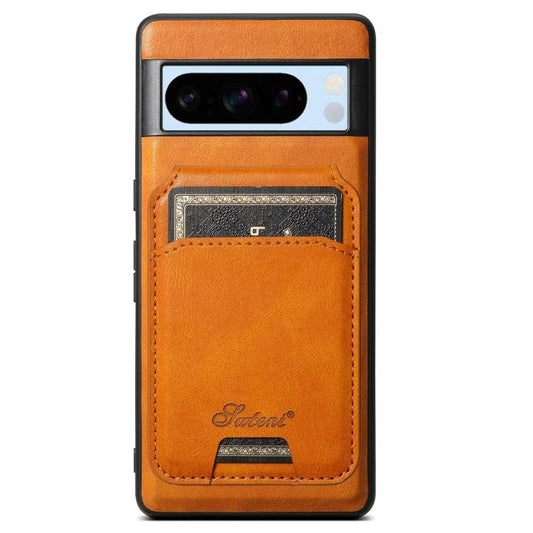 For Google Pixel 8 Pro Suteni H15 Oil Eax Leather Detachable Wallet Back Phone Case(Khaki) - Google Cases by Suteni | Online Shopping UK | buy2fix
