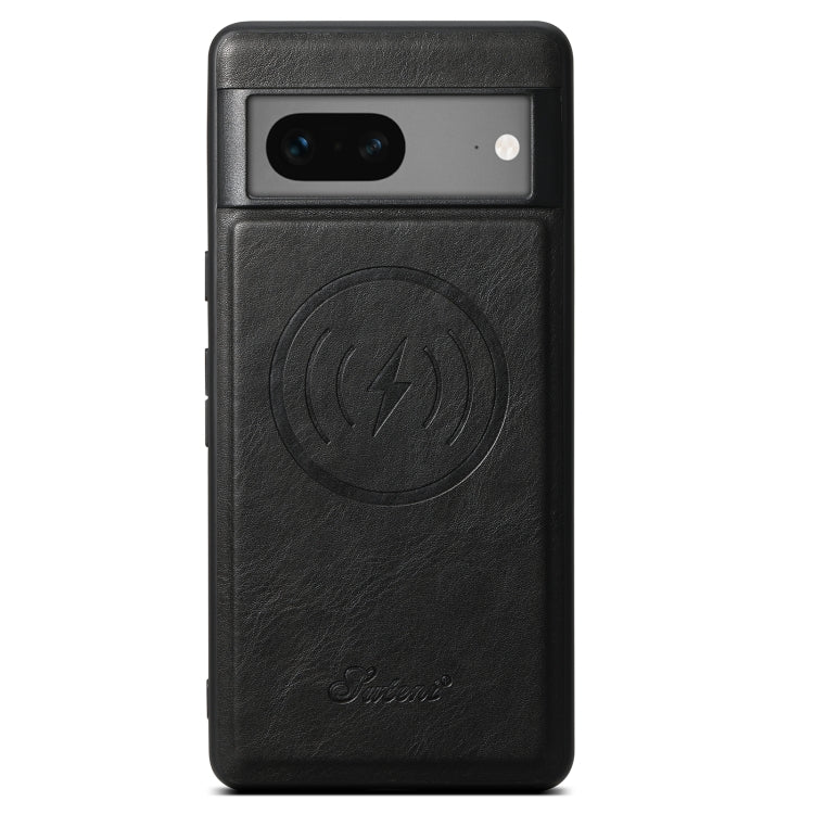 For Google Pixel 8 Suteni H15 Oil Eax Leather Detachable Wallet Back Phone Case(Black) - Google Cases by Suteni | Online Shopping UK | buy2fix