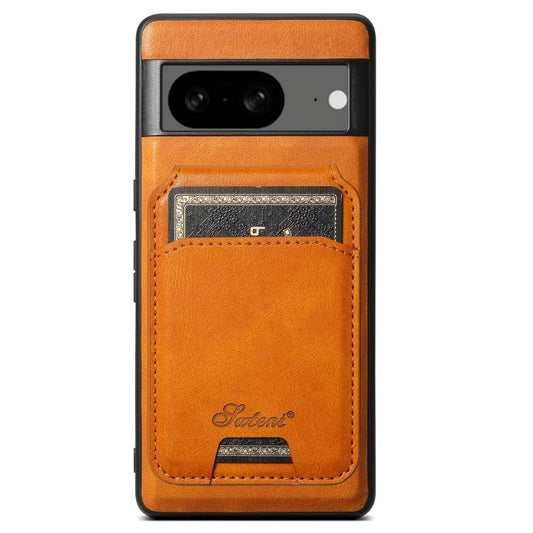 For Google Pixel 8 Suteni H15 Oil Eax Leather Detachable Wallet Back Phone Case(Khaki) - Google Cases by Suteni | Online Shopping UK | buy2fix