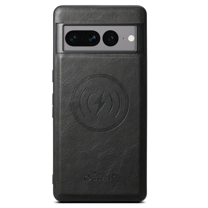 For Google Pixel 7a Suteni H15 Oil Eax Leather Detachable Wallet Back Phone Case(Black) - Google Cases by Suteni | Online Shopping UK | buy2fix