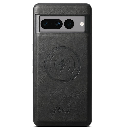 For Google Pixel 7 Pro Suteni H15 Oil Eax Leather Detachable Wallet Back Phone Case(Black) - Google Cases by Suteni | Online Shopping UK | buy2fix
