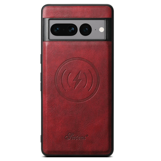 For Google Pixel 7 Pro Suteni H15 Oil Eax Leather Detachable Wallet Back Phone Case(Red) - Google Cases by Suteni | Online Shopping UK | buy2fix