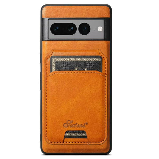 For Google Pixel 7 Pro Suteni H15 Oil Eax Leather Detachable Wallet Back Phone Case(Khaki) - Google Cases by Suteni | Online Shopping UK | buy2fix