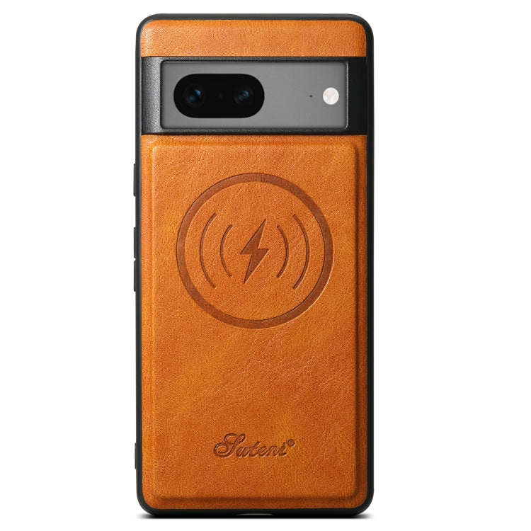 For Google Pixel 7 Suteni H15 Oil Eax Leather Detachable Wallet Back Phone Case(Khaki) - Google Cases by Suteni | Online Shopping UK | buy2fix