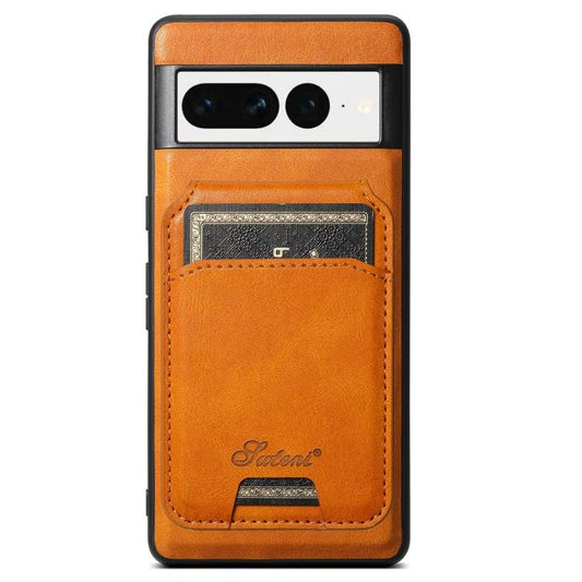 For Google Pixel 7 Suteni H15 Oil Eax Leather Detachable Wallet Back Phone Case(Khaki) - Google Cases by Suteni | Online Shopping UK | buy2fix