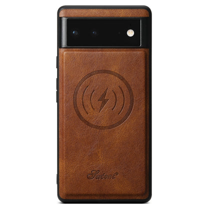 For Google Pixel 6 Pro Suteni H15 Oil Eax Leather Detachable Wallet Back Phone Case(Brown) by Suteni