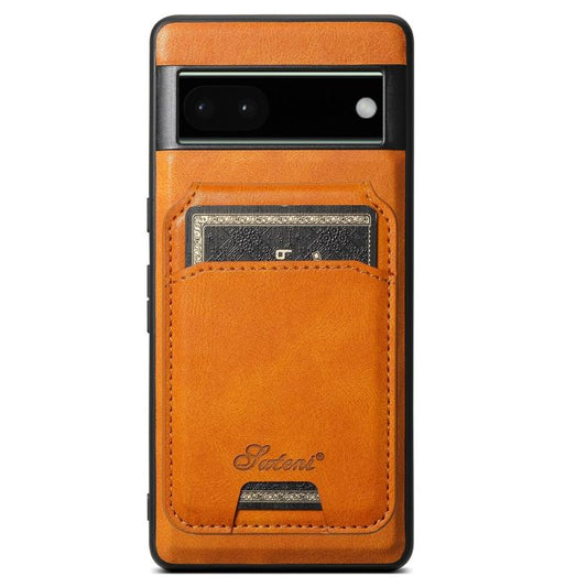 For Google Pixel 6 Pro Suteni H15 Oil Eax Leather Detachable Wallet Back Phone Case(Khaki) - Google Cases by Suteni | Online Shopping UK | buy2fix